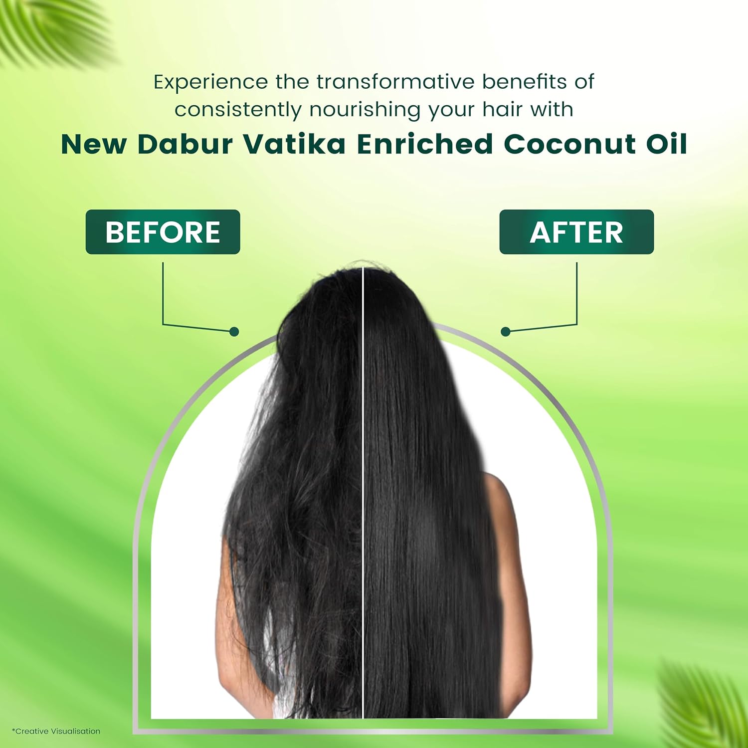 Dabur Vatika Enriched Coconut Hair Oil - 550 ml (275 ml x 2) | For Strong, Thick & Shiny Hair