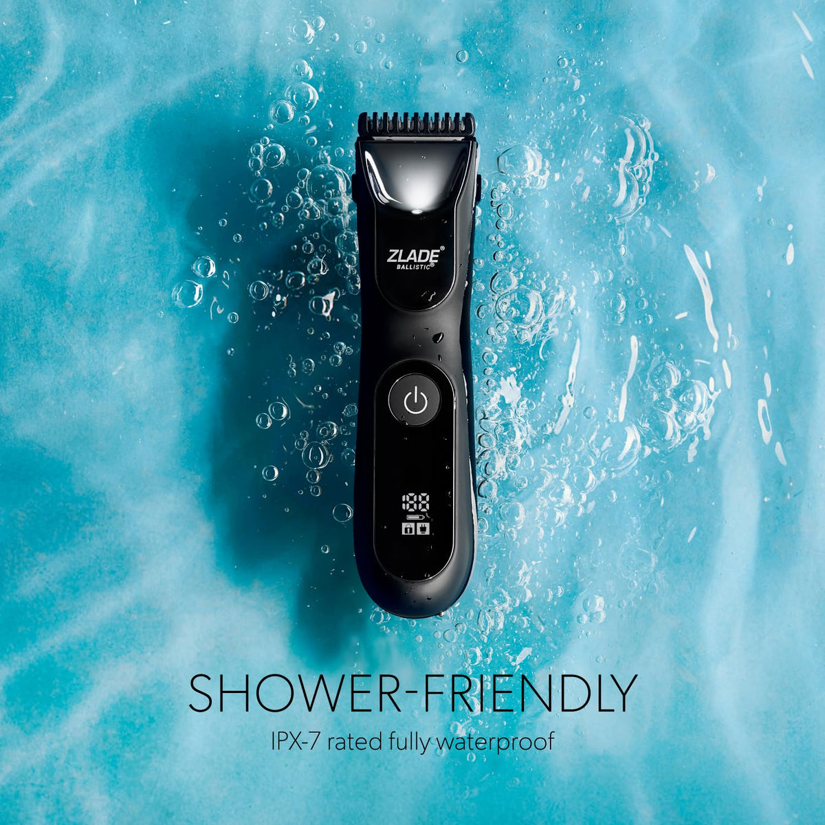 Zlade Ballistic Pro Full Body Trimmer for Men, Beard, Balls, Pubic Hair, Private Parts & Manscaping Groomer | IPX7 Waterproof, No Nicks or Cuts | 7000 RPM Motor