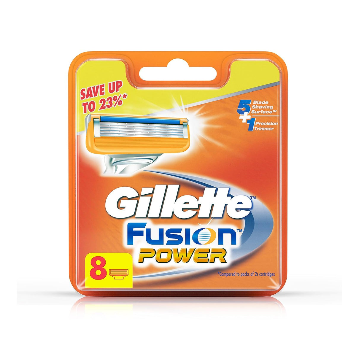 Gillette Men Fusion Power Shaving Razor & Fusion Power Shaving Razor Blades - 8 Pieces (Save Upto 23%) Combo