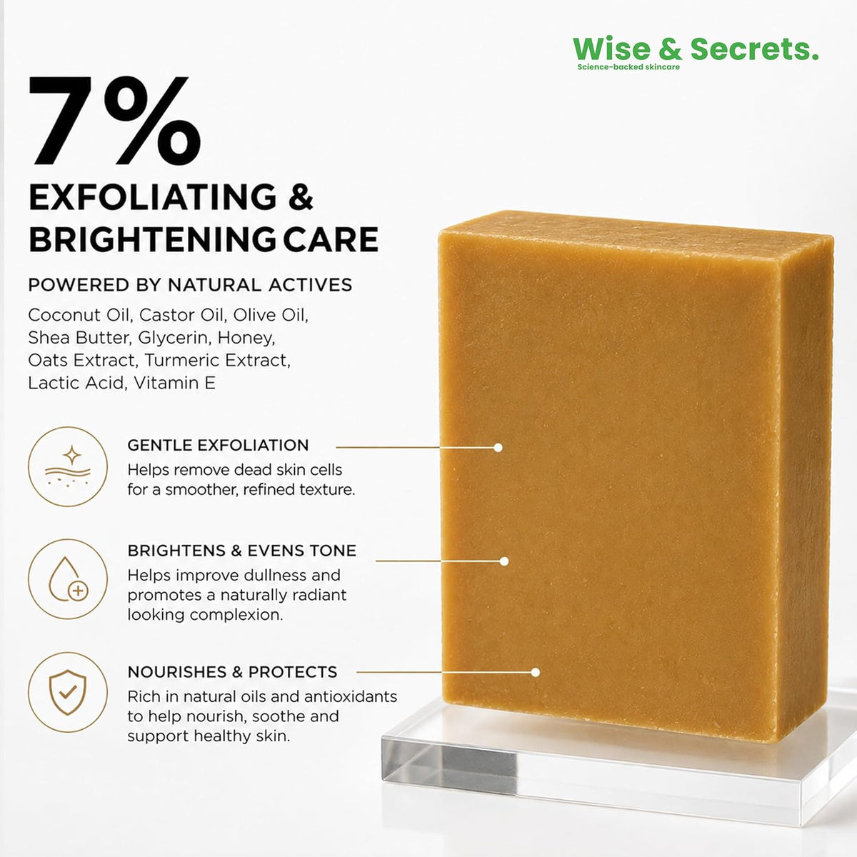 WISE & SECRETS Multani Mitti Face Soap 100GM | Nourishing Face Soap For All Skin Type | 100% Pure Organic & Natural