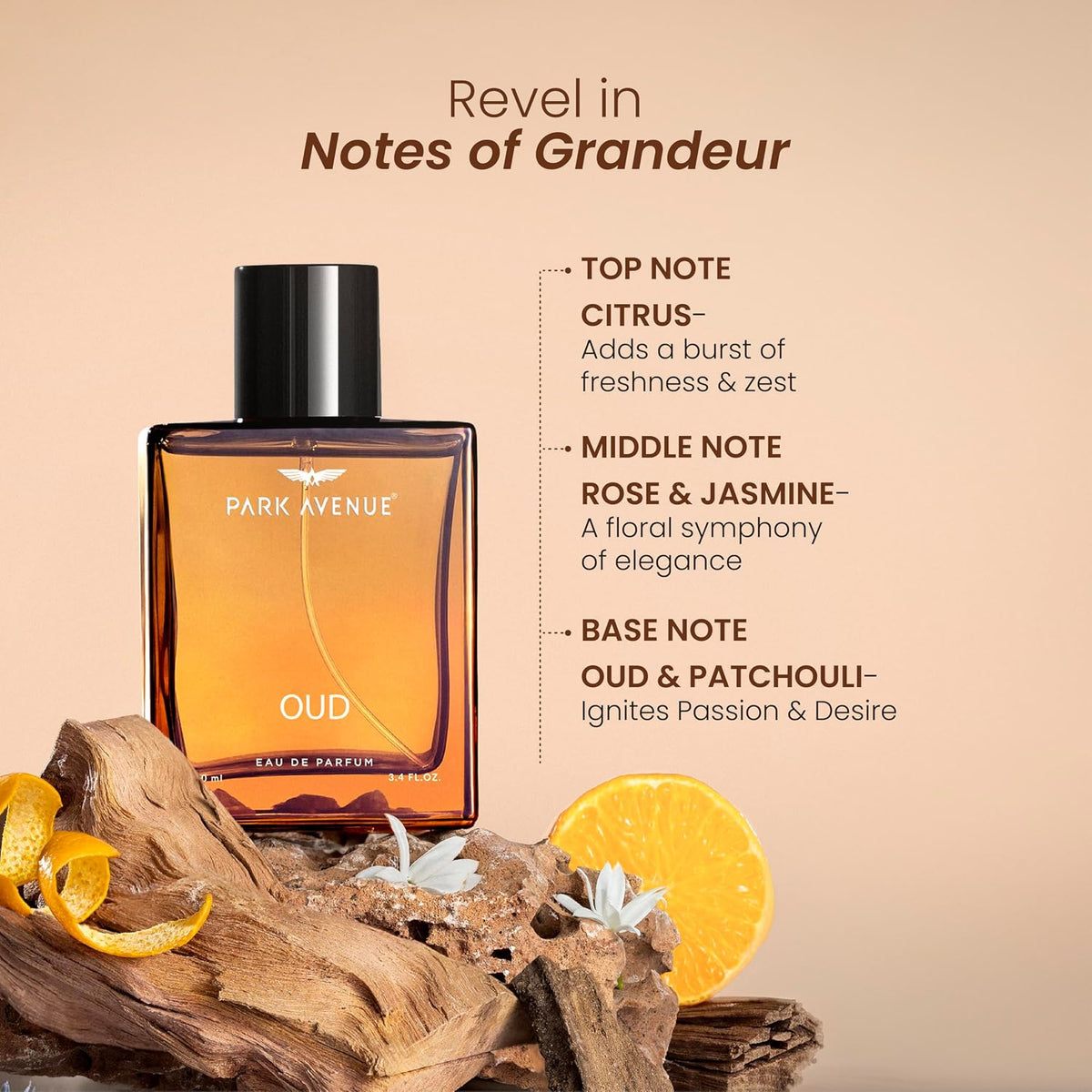 Park Avenue Oud, Liquid Eau De Parfum Men, 100ml | Long Lasting Perfume Spray For Men | Wedding Gift Ideas | Best Wedding Gifts | Premium Luxury Fragrance Scent