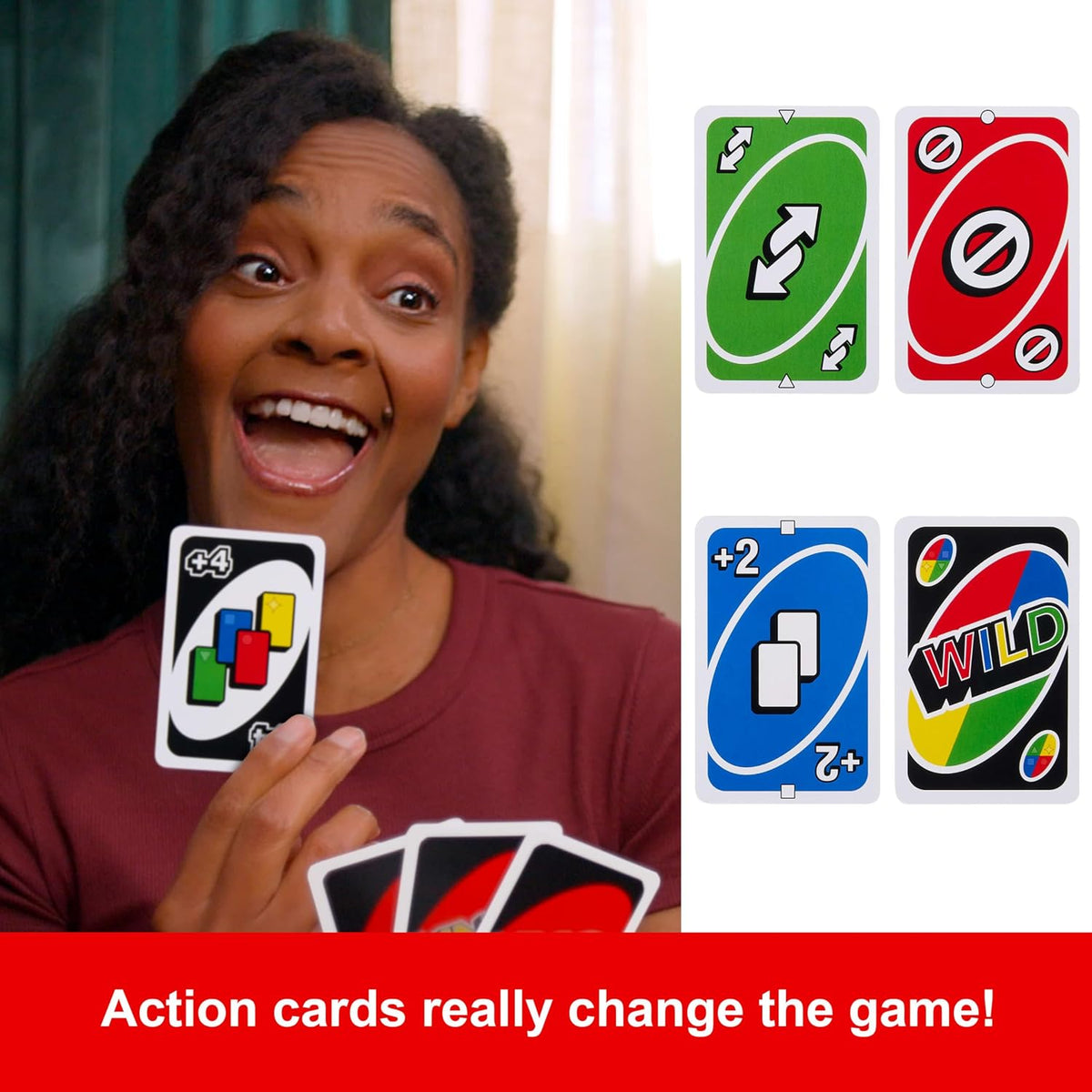 Mattel Games UNO Card Game with 2 Add On Packs with Storage Tin UNO w/Add-On Reverse + Stack Packs