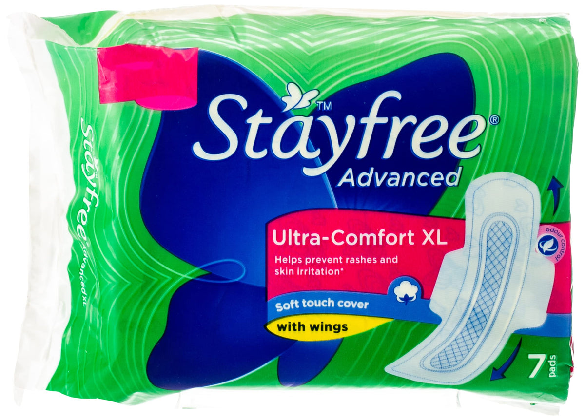 Stayfree Advanced Xl Ultra Comfort Sanitary Napkins With Wings (7 Count) Pack Of 1 Extra-large
