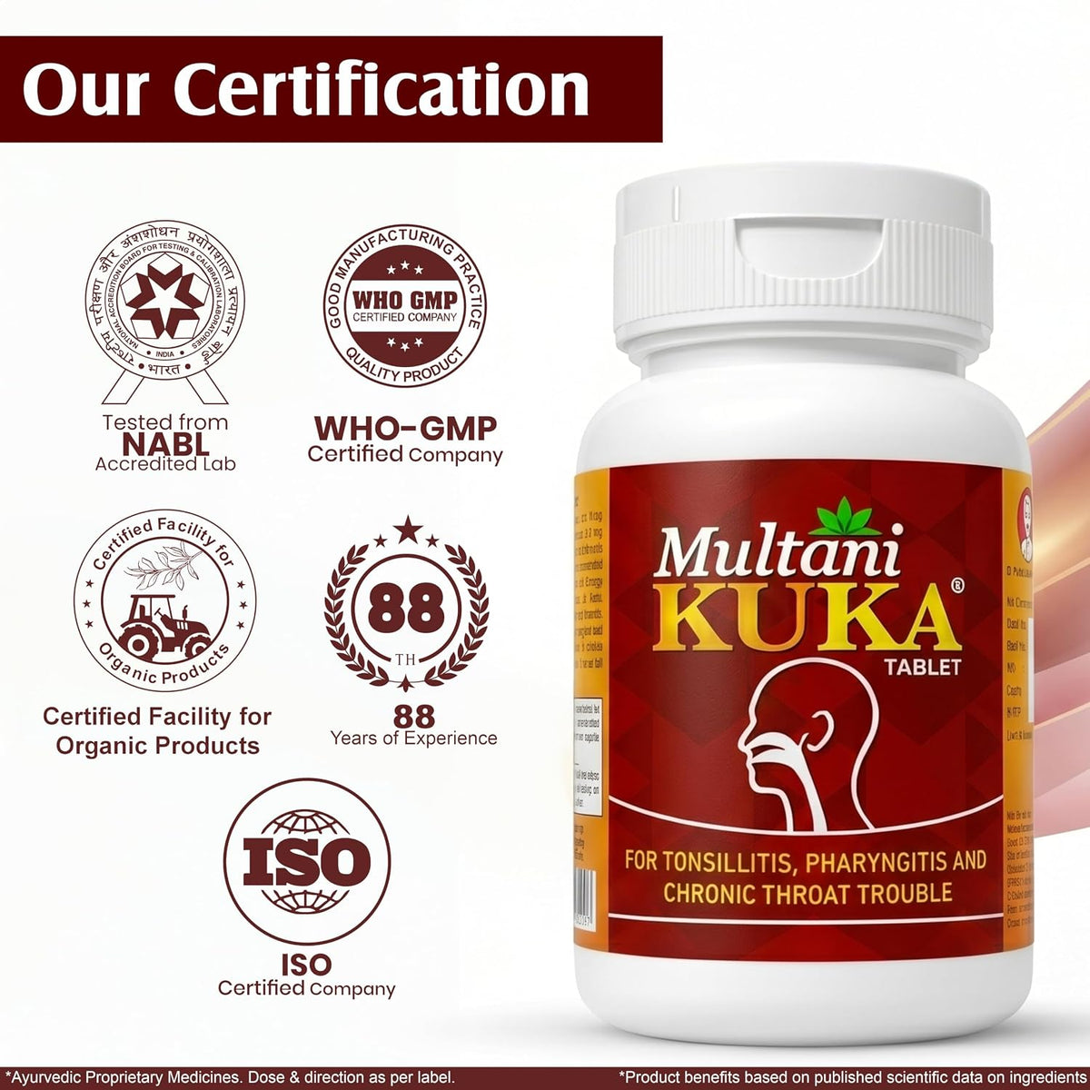 Multani Kuka 100 Tablet | Useful In Tonsillitis, Pharyngitis & Chronic Throat Trouble | Natural & Ayurvedic | Get Relief From Tonsils & Swollen Issues