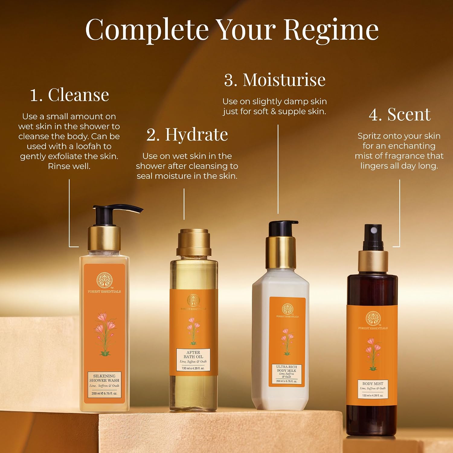 Forest Essentials Ultra-Rich Body Milk Lime Saffron Oudh | Ayurvedic Nourishing Body Lotion to Replenish Skin Moisture and Leave it Smooth & Scented