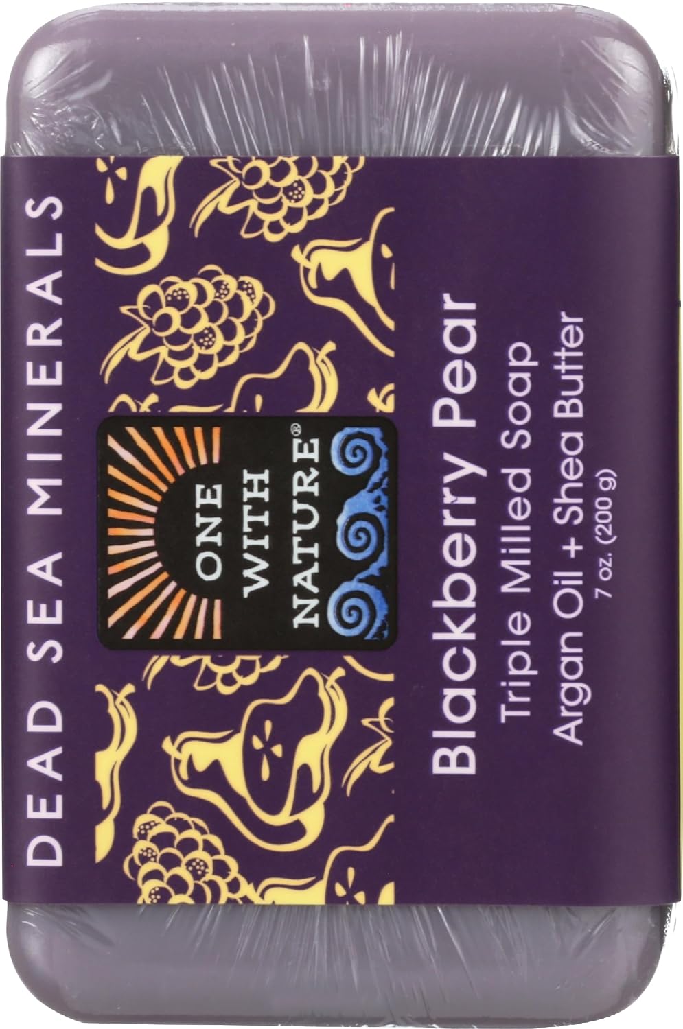 One With Nature Blackberry Pear Dead Sea Mineral Soap, 7 Ounce Bar