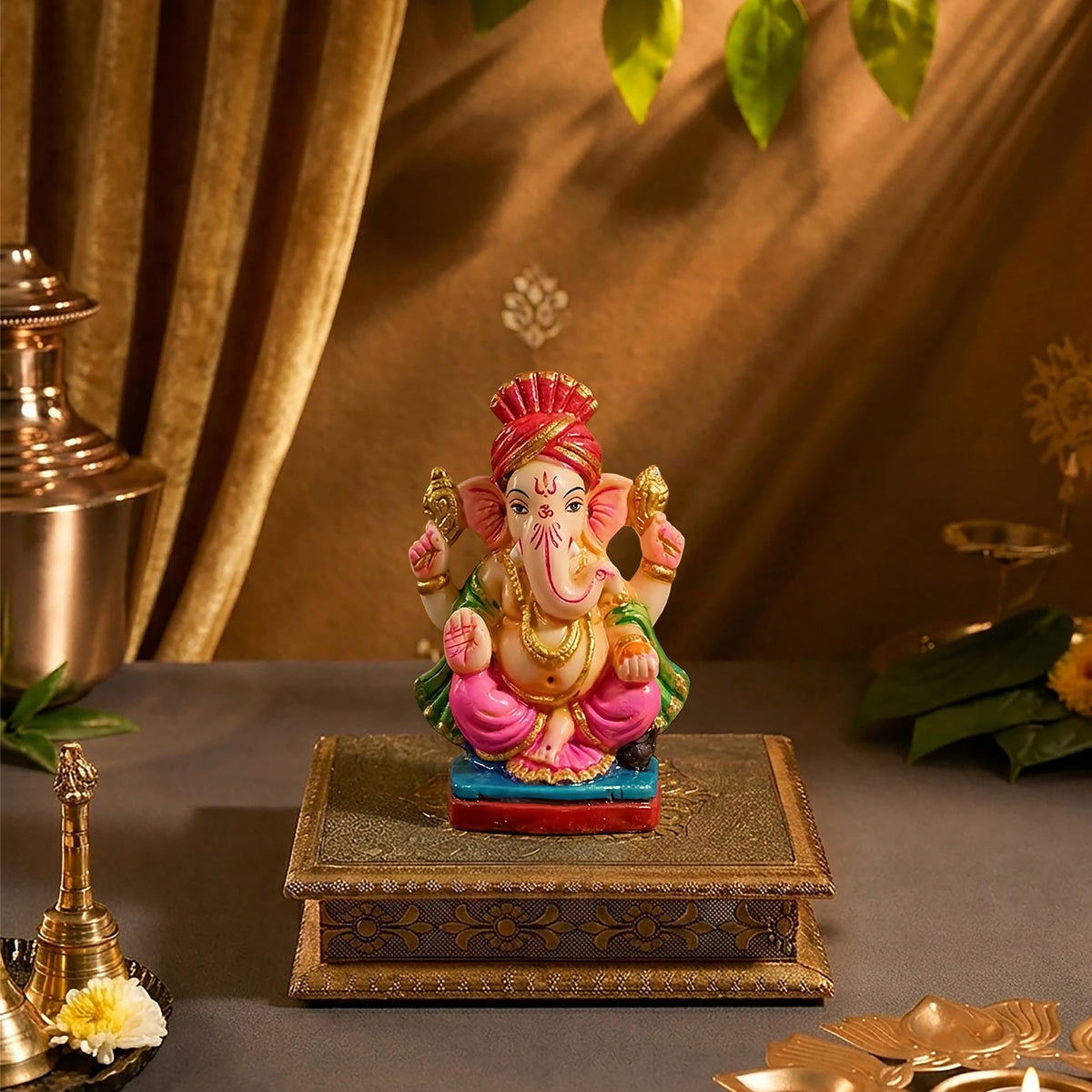 RAJWADI Ganesha Idol 4" Colour