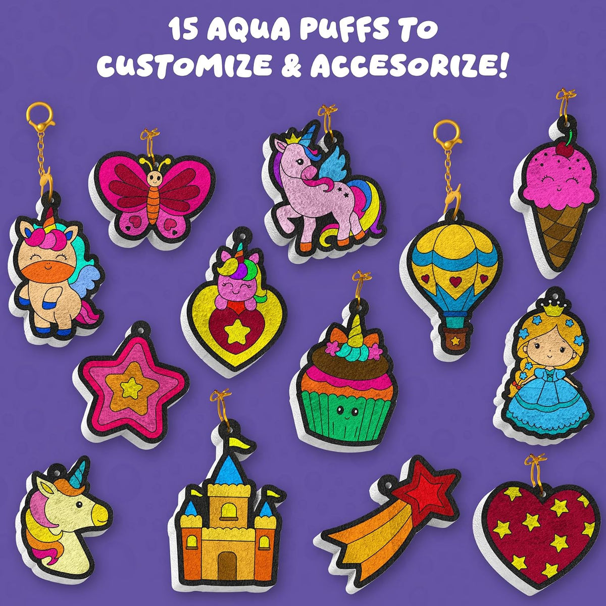 Skillmatics Aqua Puffs Unicorns, Art & Craft Gift for Kids, Paint by Number Princesses & Unicorns
