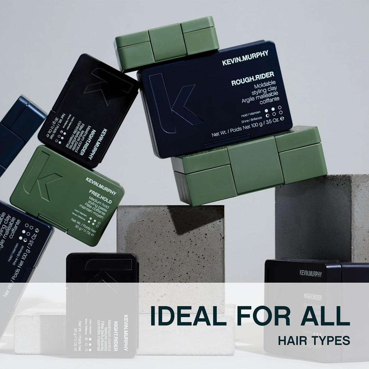 KEVIN.MURPHY ROUGH.RIDER Mouldable Styling Clay, All Hair Types, 2-Pack 3.5 Ounce (Pack of 2)