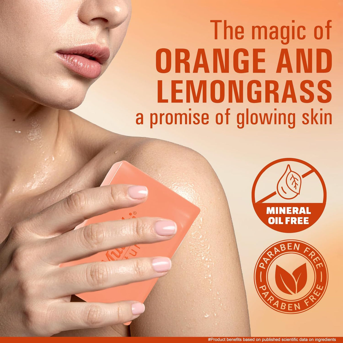 Multani Natural Orange Lemongrass & Rose Water Soap For Bath (125 Gm - Pack of 6) | Helps In Reducing Acne & Oil Control | Helps Revive Dull Skin & Refreshes Sk