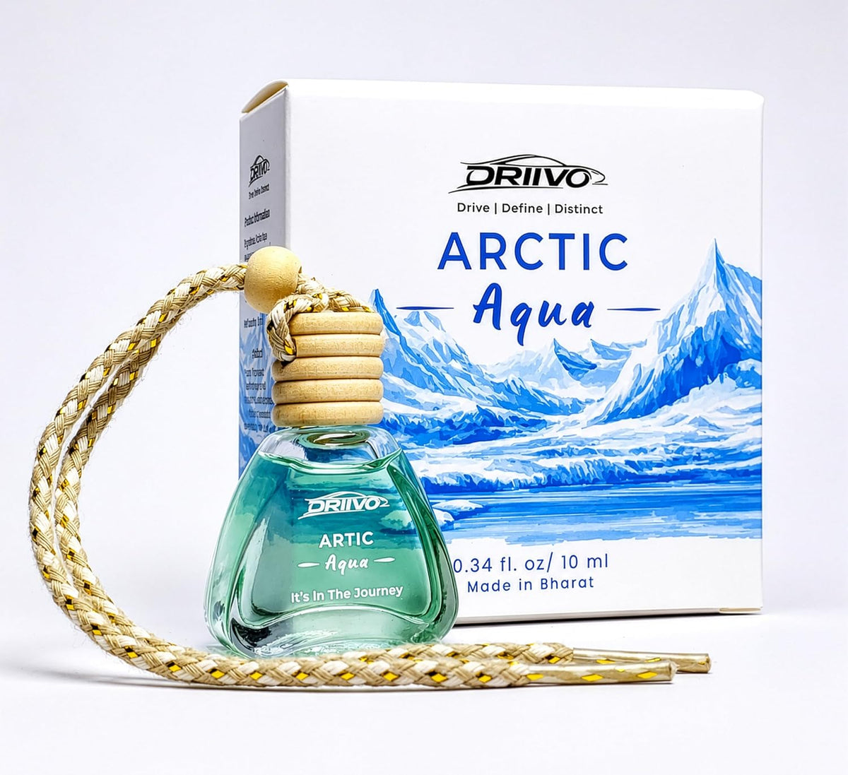 Luxury Car Hanging Perfume Combo Pack of 2 (Majestic Musk & Arctic Aqua), Long Lasting Car Air Freshener, Alcohol-Free, Pet-Friendly, 10ml Each