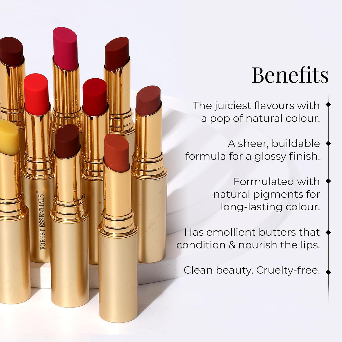 Forest Essentials Tinted Plumping Lip Serum Gulab Jal | Natural Glossy Lip Tint with Natural Colour & Flavours | Clean, Cruelty-Free Makeup Gulaab jal