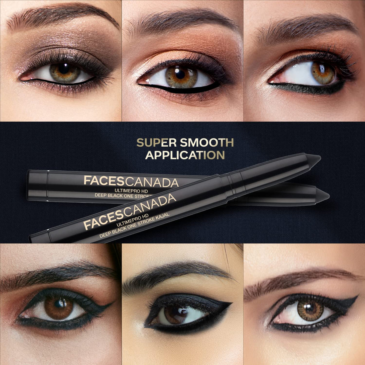 Faces Canada Ultimepro Hd Deep Black One Stroke Kajal 1.4G Pack of 1 (1.4g)