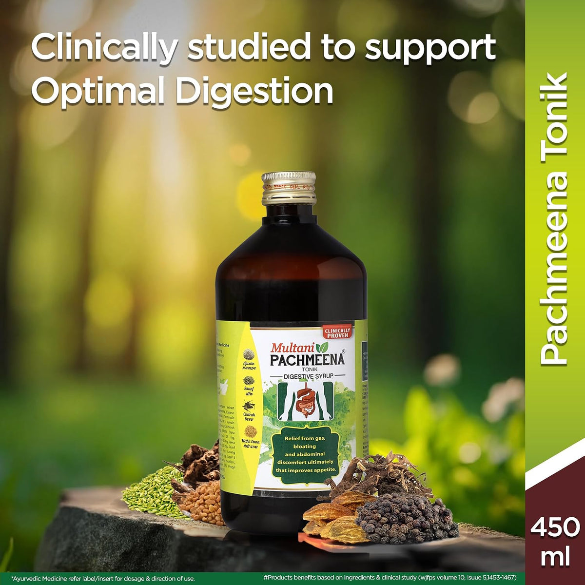 Multani Pachmeena Tonik Digestive Syrup |Ayurvedic Products For Better Digestion | Relief From Gas, Bloating, Abdominal Discomfort | Improves Appetite 100% Natu