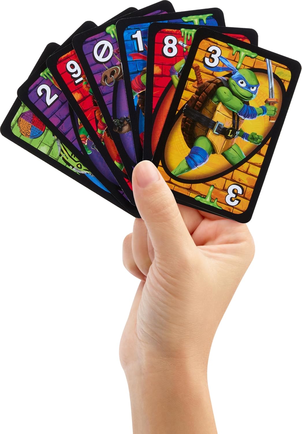 UNO Teenage Mutant Ninja Turtles Mutant Mayhem Card Game for Family Night, Travel & Camping