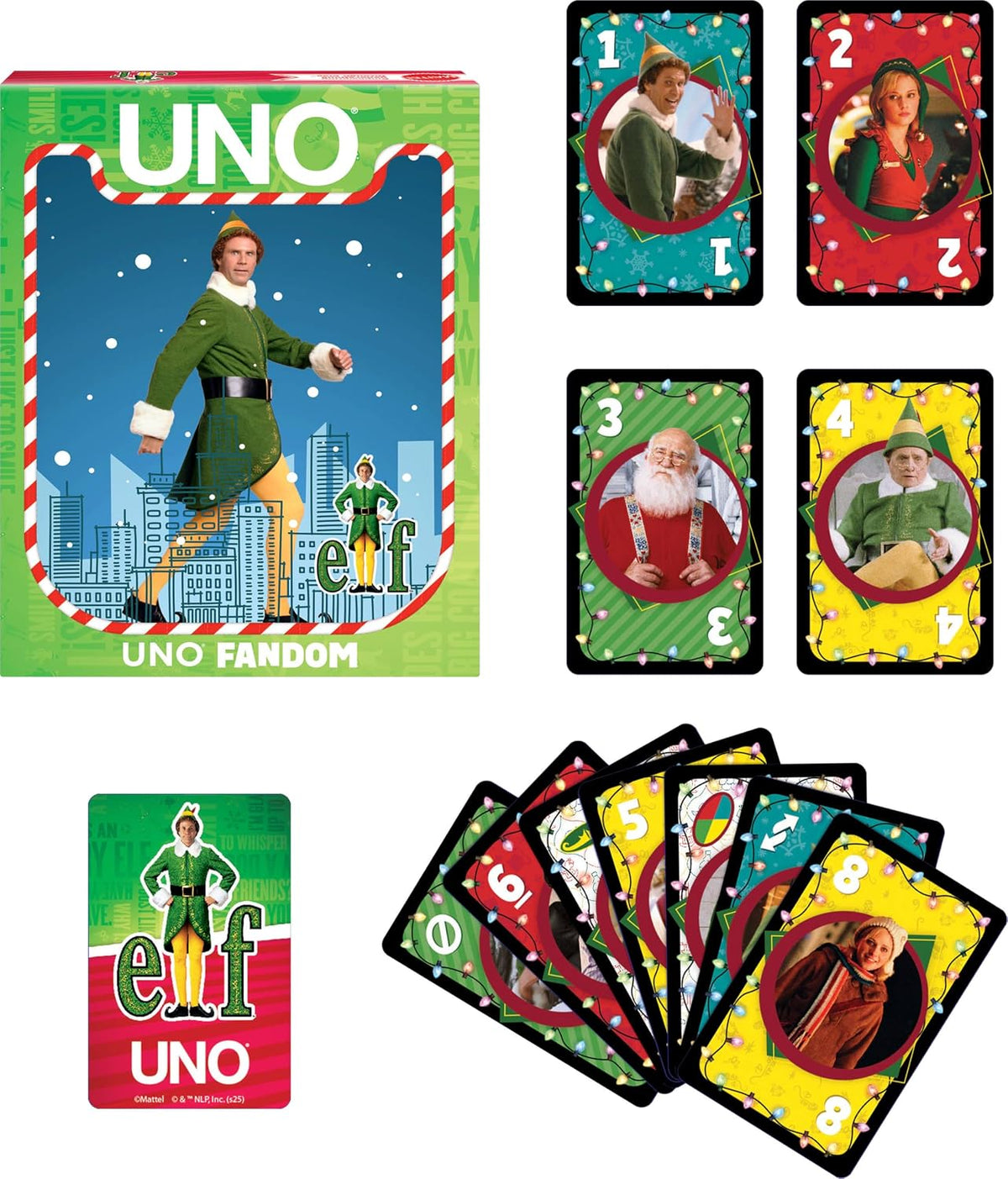 Mattel Games UNO Fandom Elf Card Game, Ages 7+, 2-10 Players