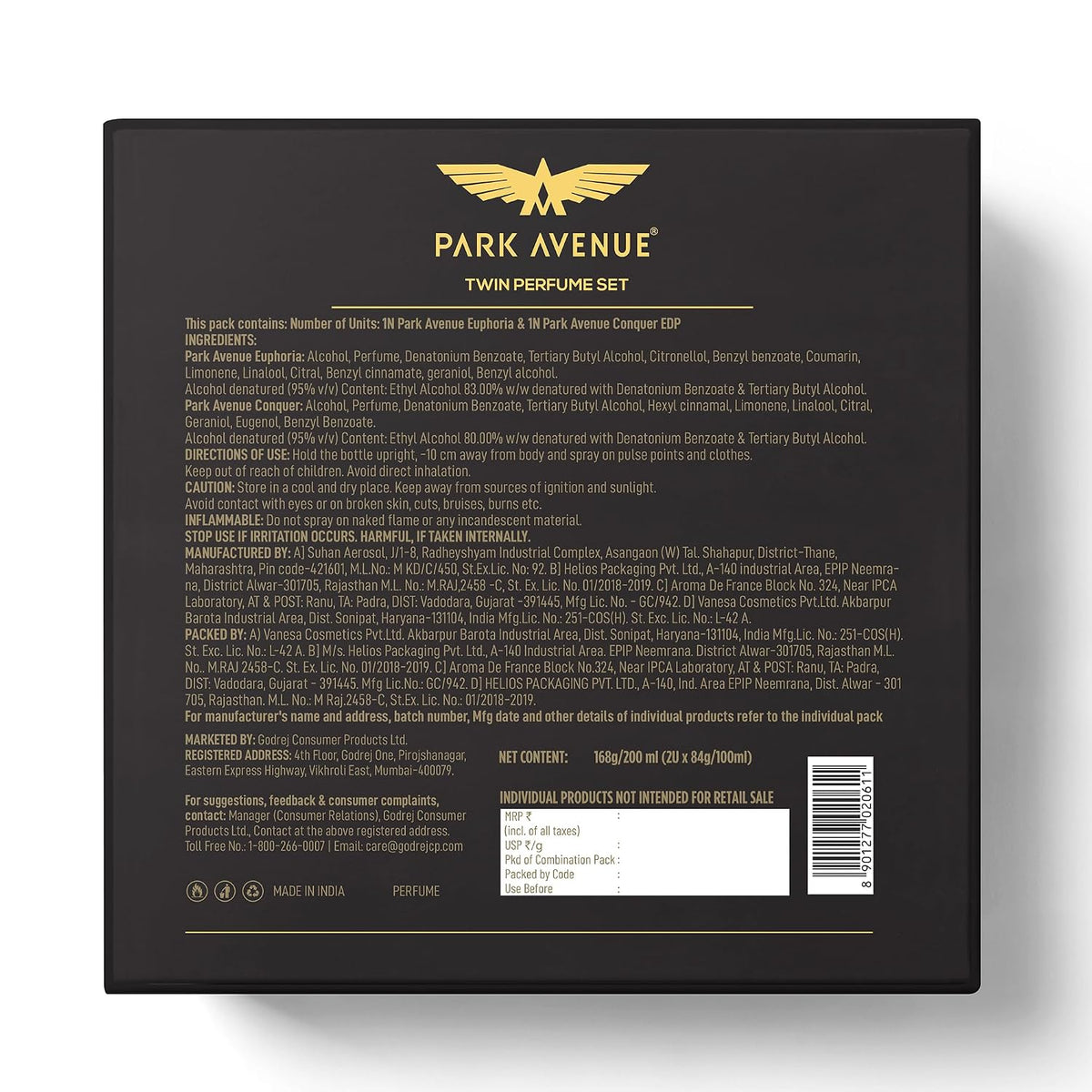 Park Avenue Euphoria, Eau De Parfum Men, 100ml | Long Lasting Perfume for Men | Premium Luxury Fragrance Scent | Aromatic Blend of Amber & Musk | Suitable for E