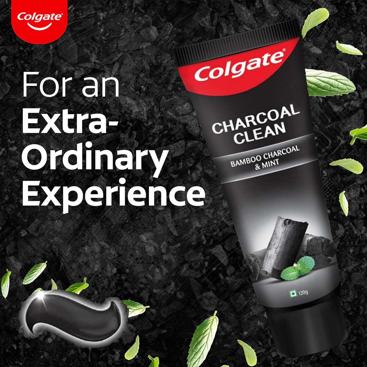 Colgate Charcoal Clean Black Gel Toothpaste, 120g, Bamboo Charcoal and Wintergreen Mint for a Clean Mouth Experience(Bad Breath Treatment) 120 g (Pack of 1)