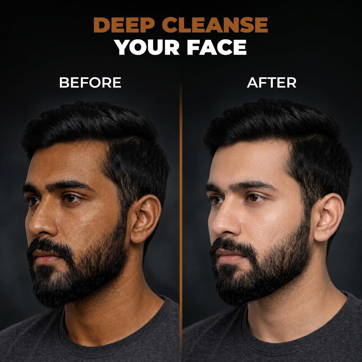 Beardo De-Tan Clay Mask for Men, 75g | Tan Removal & Skin Brightening Face Pack | Deep Cleansing with Niacinamide,Lactic Acid, Glycolic & Kaolin | For All Skin