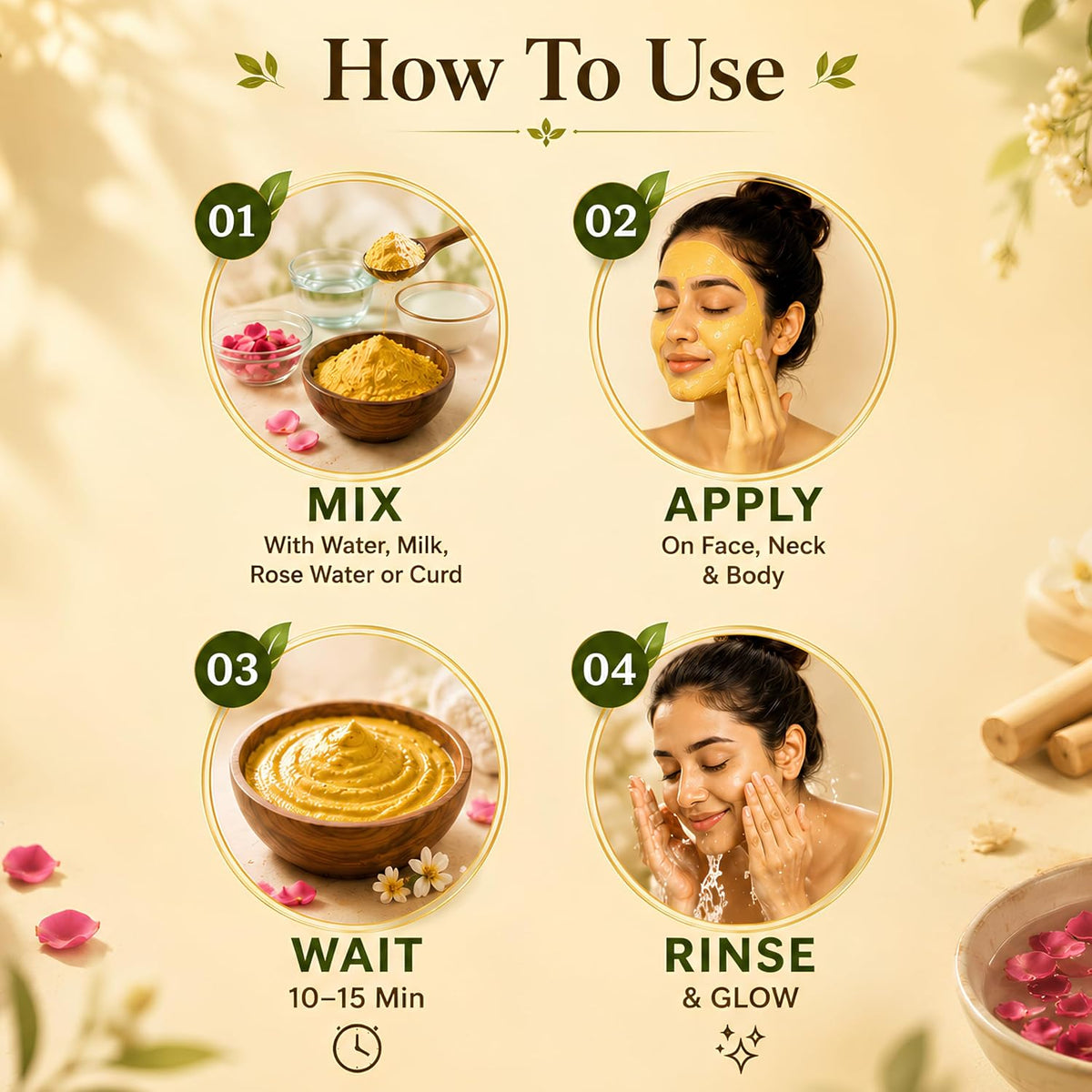 SatyaaVeda Ubtan Ayurvedic Face Pack & Body Scrub Herbal Powder | Brightening, Glow & Tan Removal with Sandalwood, Saffron, Turmeric & Almond | Bridal Haldi Cer
