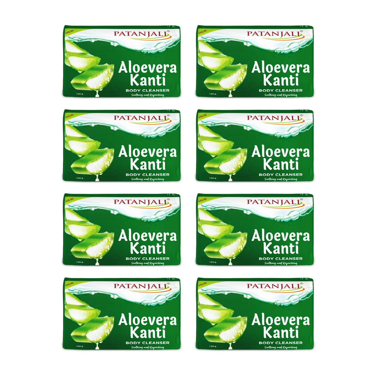 Patanjali Aloe Vera Kanti Body Cleanser Soap for Men and Women(150g, Pack of 4), Nourishing & Moisturizing, Natural Aloe Vera Soap for Soft Skin 150 g (Pack of