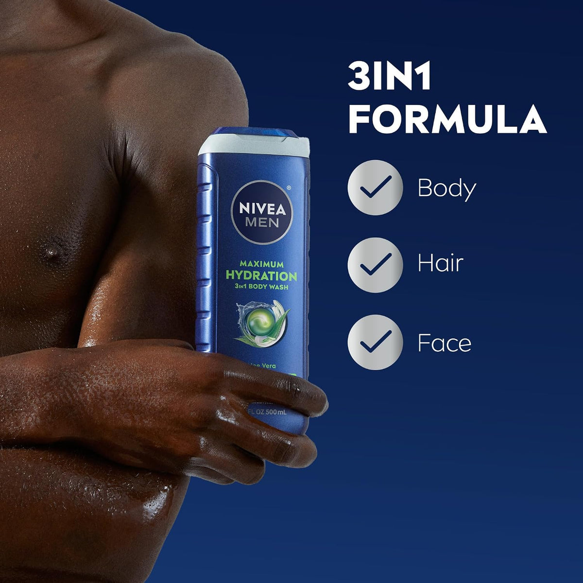 Nivea Men Maximum Hydration 3-in-1 Body Wash (2 Bottles)