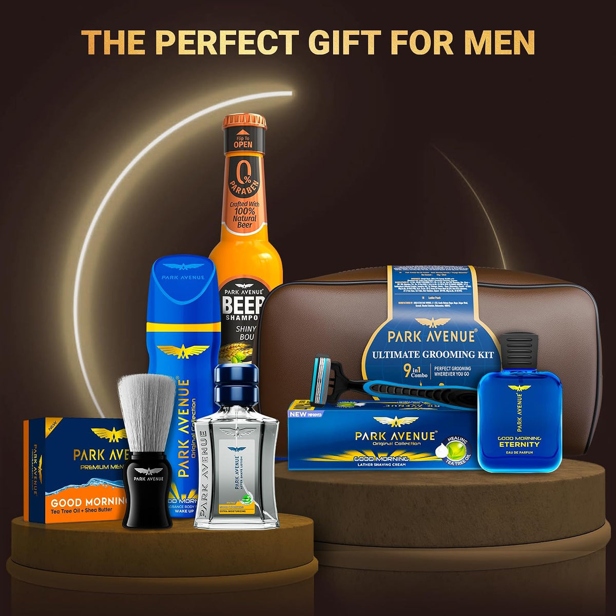 Park Avenue Ultimate Grooming Kit 9in1 Combo Grooming Kit for Men | Gift Set | Shaving Kit for Men | Shaving Foam | After Shave | Gift Hamper | Free Travel Pouc