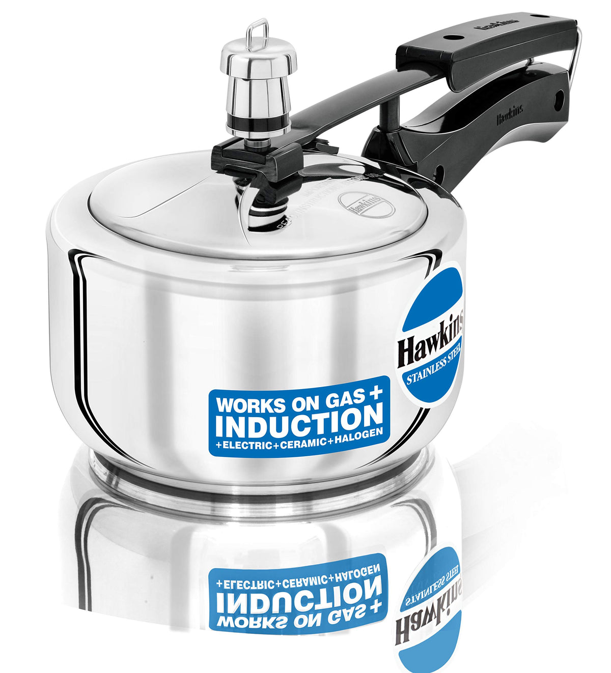 Hawkins 1.5 Litre Stainless Steel Inner Lid Pressure Cooker, Induction Cooker, Silver (HSS15) 1.5 Litres