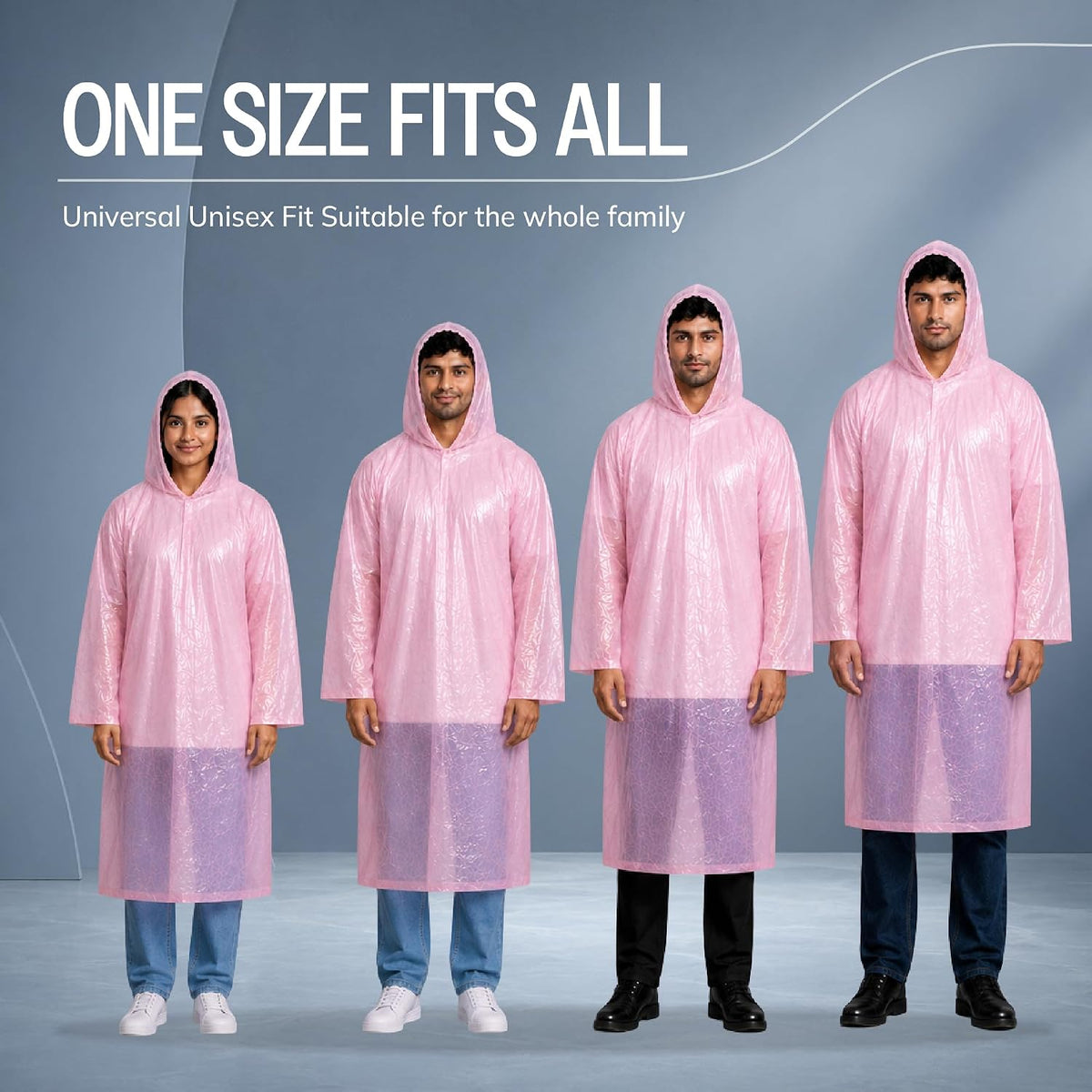 Robustt Disposable Rain Card for Unisex | Pocket Raincoat for Travel | Waterproof Disposable Raincoat with Hood | Universal Fit Knee Length Raincoat for Men & W