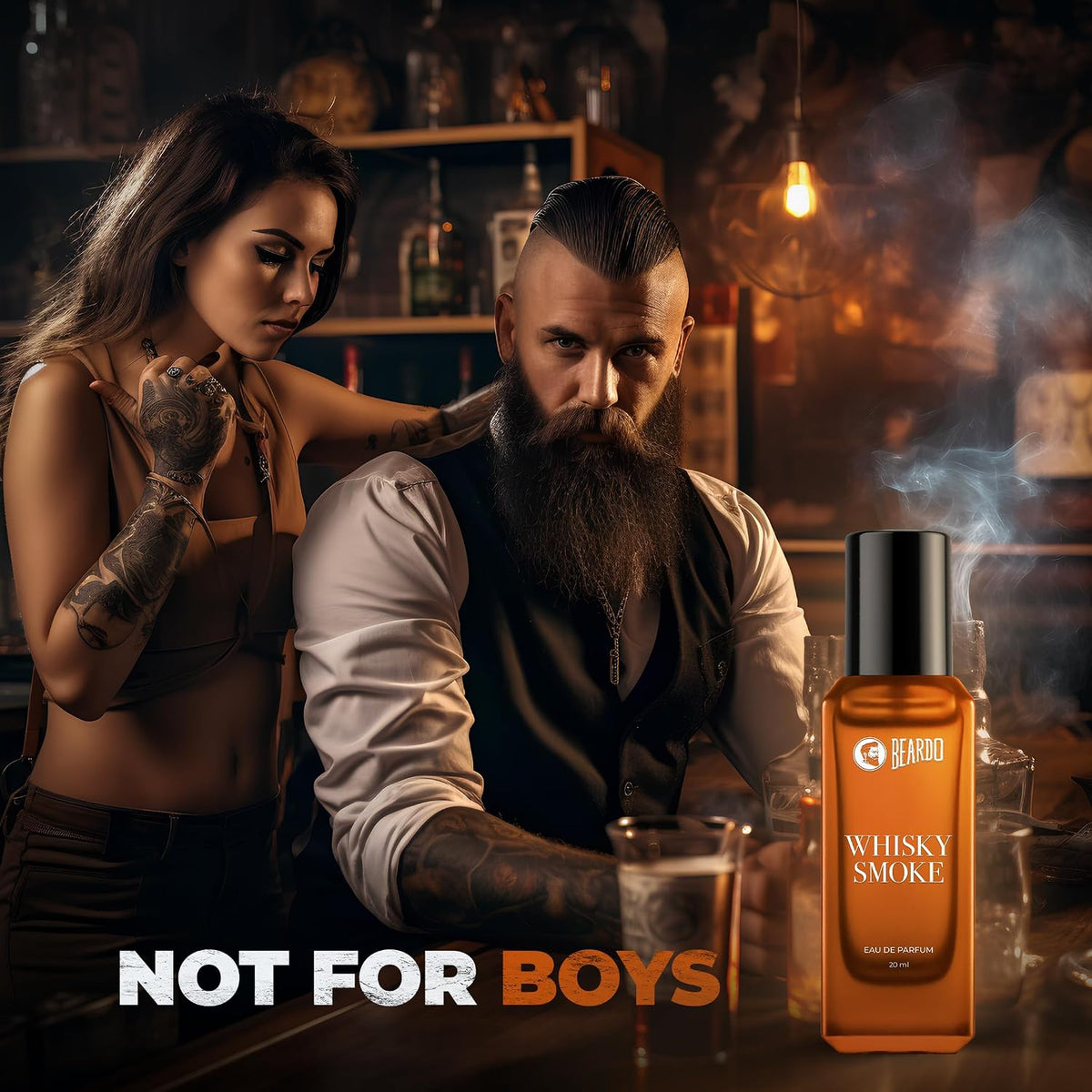 BEARDO Whisky Smoke Perfume for Men & FREED Musk Bomb Perfume for Women, 20ml x 2 | Woody Fragrance Notes for Men & Women Long Lasting Perfume for Date night fr