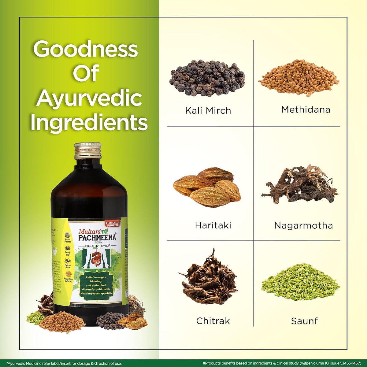 Multani Pachmeena Tonik Digestive Syrup |Ayurvedic Products For Better Digestion | Relief From Gas, Bloating, Abdominal Discomfort | Improves Appetite 100% Natu
