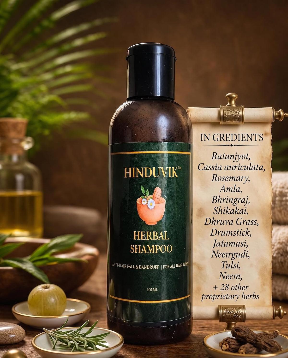 Natural 28 Herbs Amla Bhringraj & more Cleanser (Shampoo) & Lotus Conditioner | Controls Dandruff, Hair Fall | Reduces Scalp Irritation | Paraben and Sulphate F