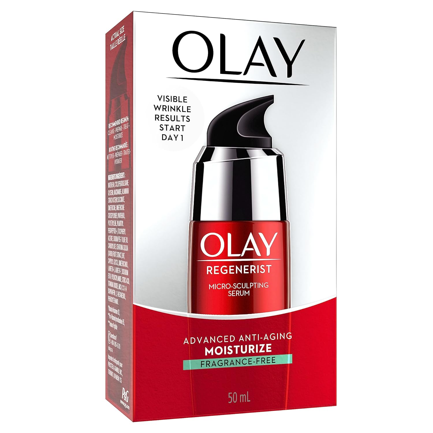 Olay Regenerist Micro-Sculpting Serum with Hyaluronic Acid, Fragrance-Free Face Moisturizer 1.7 Fl Oz