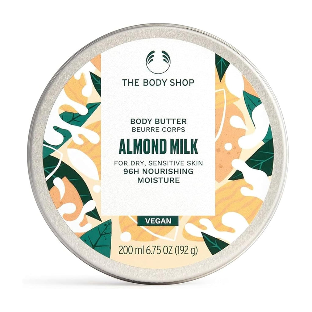 The Body Shop Almond Milk Body Butter, 96H Nourishing Moisture, For Dry, Sensitive Skin, Vegan | 200 mL / 6.75 Oz