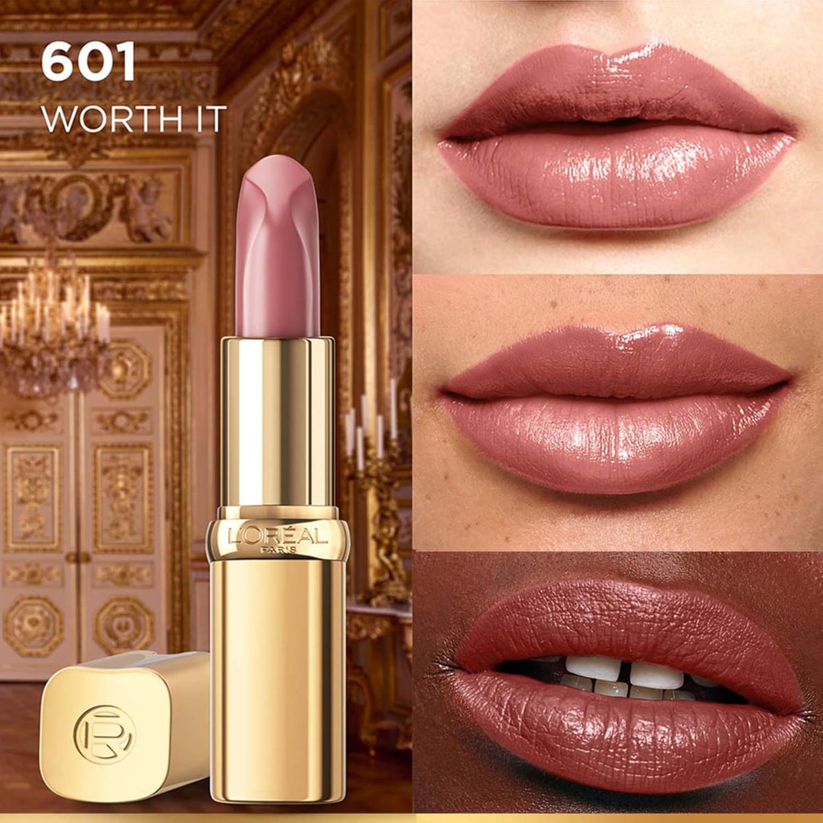 L'Oreal Paris Color Riche Satin Lipstick 601 Worth It, 4 Gm 601 Worth It 4.5 g (Pack of 1)