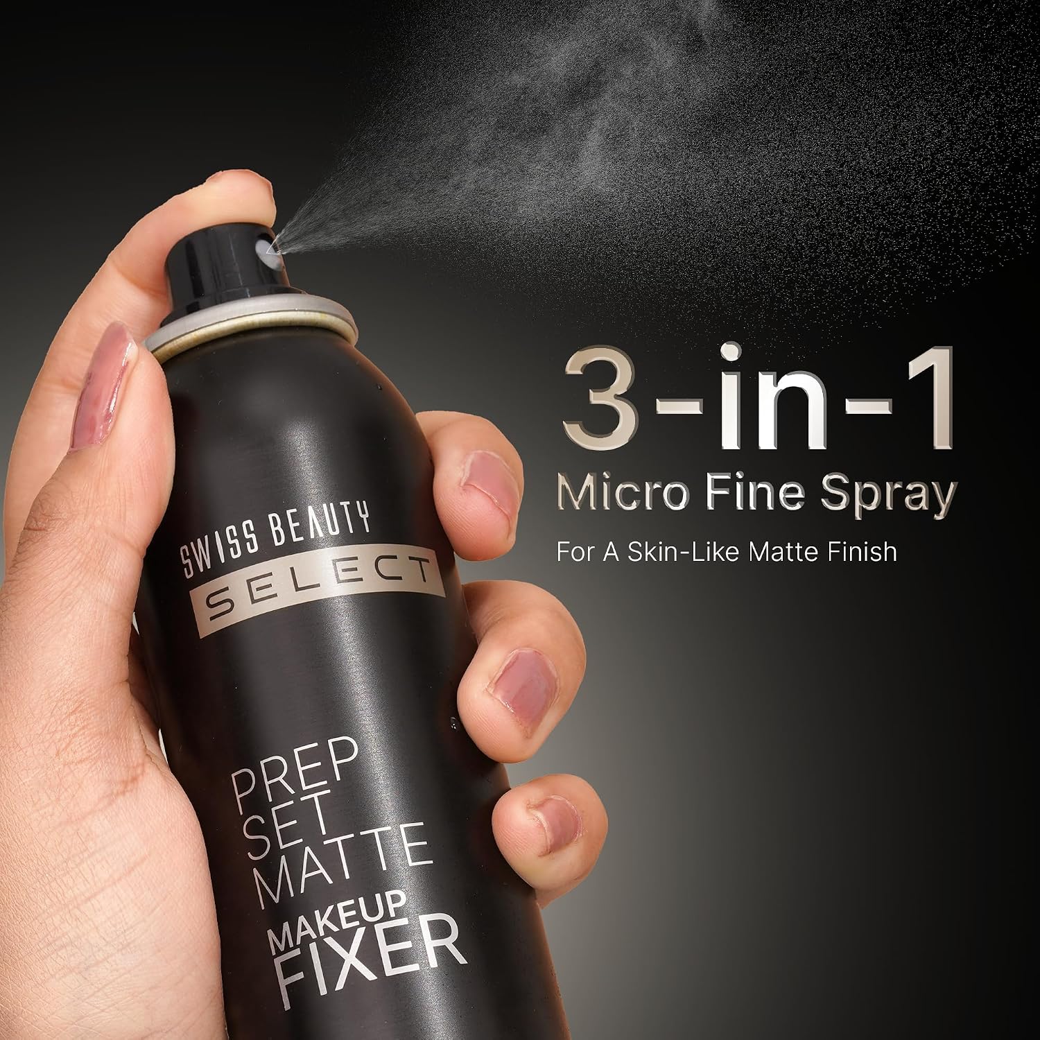 Swiss Beauty Prep Set Matte Makeup Fixer | Natural Matte Finish | With Vitamin E and Hyaluronic Acid | Long Lasting | 3-in-1 micro-fine spray | 120ml