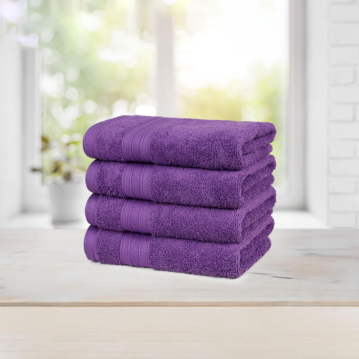 Trident Soft Comfort Air Rich Towel 100% Cotton Hand Towel for Daily use, 500 GSM Highly Absorbent Towels for Men/Women, 4Pc Hand Towel Set (41 cm X 66 cm), Plu