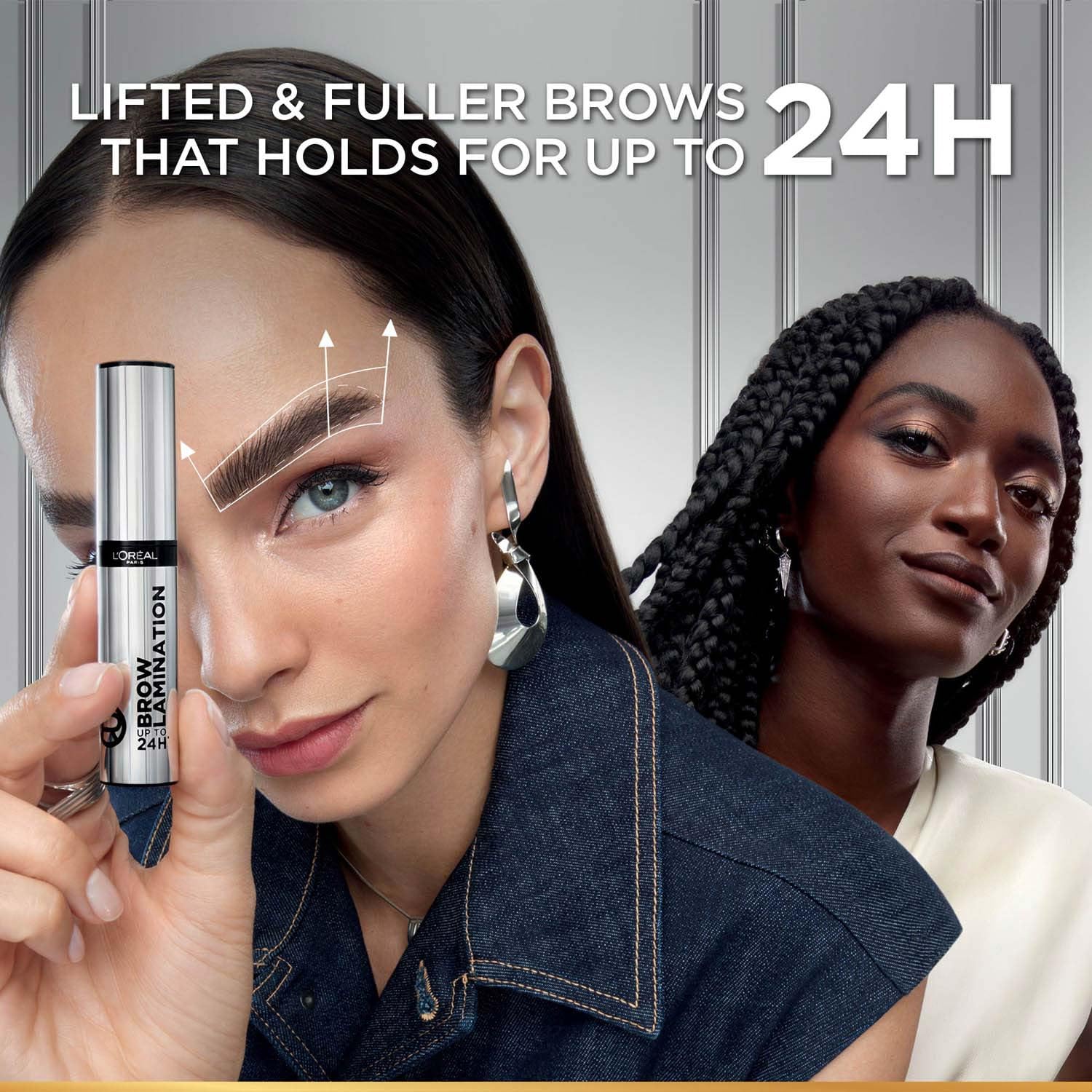 L'Oréal Paris Brow Lamination, For Up To 24H Hold, Day and Night, Lightweight, Opthalmologically Tested,Transparent, 5ml
