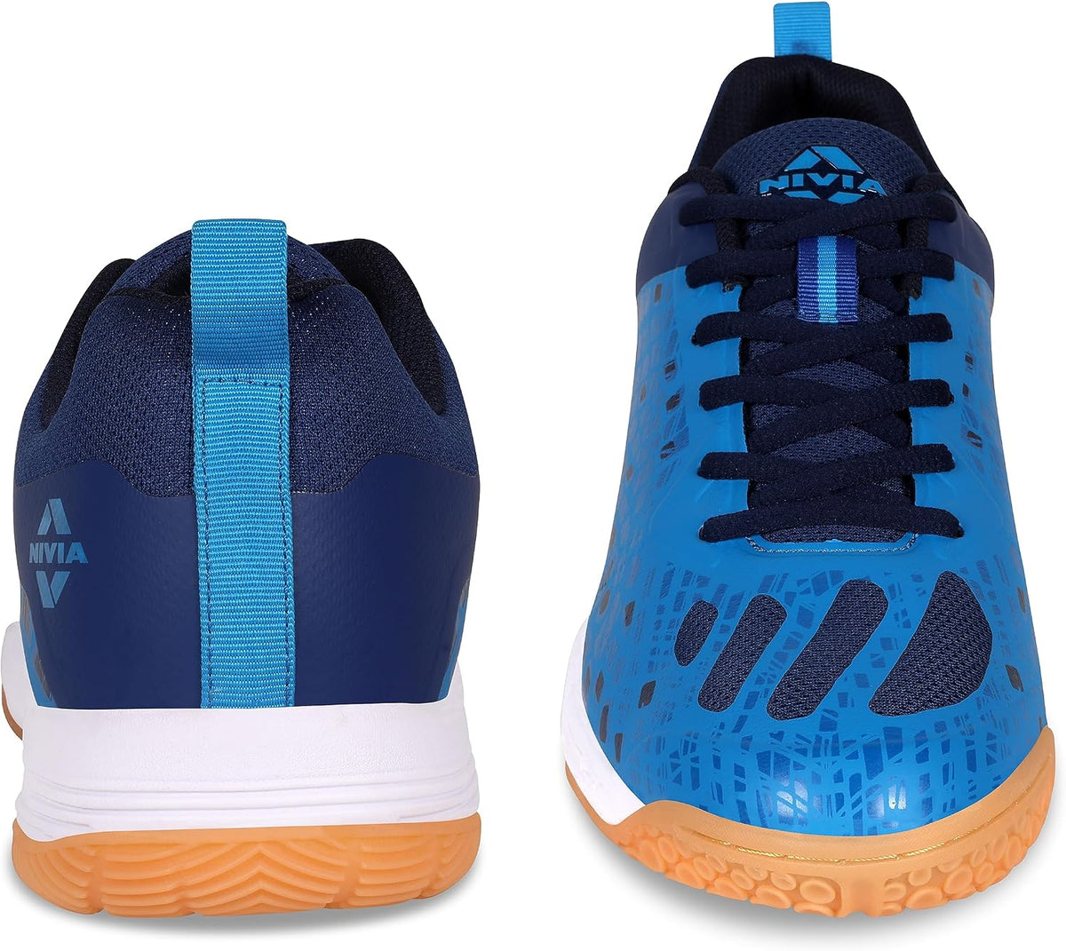 Nivia HY-Energy 2.0 Badminton Shoes for Men, Duofoam Cushion, Breathable Mesh, Abrasion Resistant Sole, Ideal for Badminton, Volleyball, Squash, Table Tennis, P