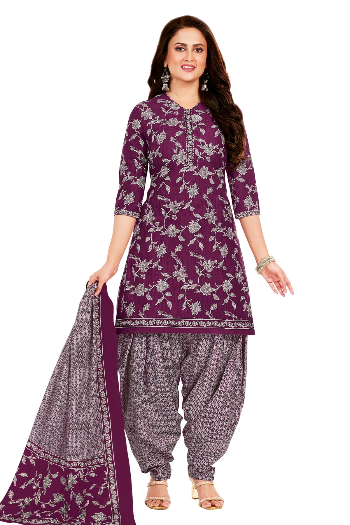 Miraan Cotton Printed Readymade Salwar Suit For Women (MIRAANSANRAN2195)