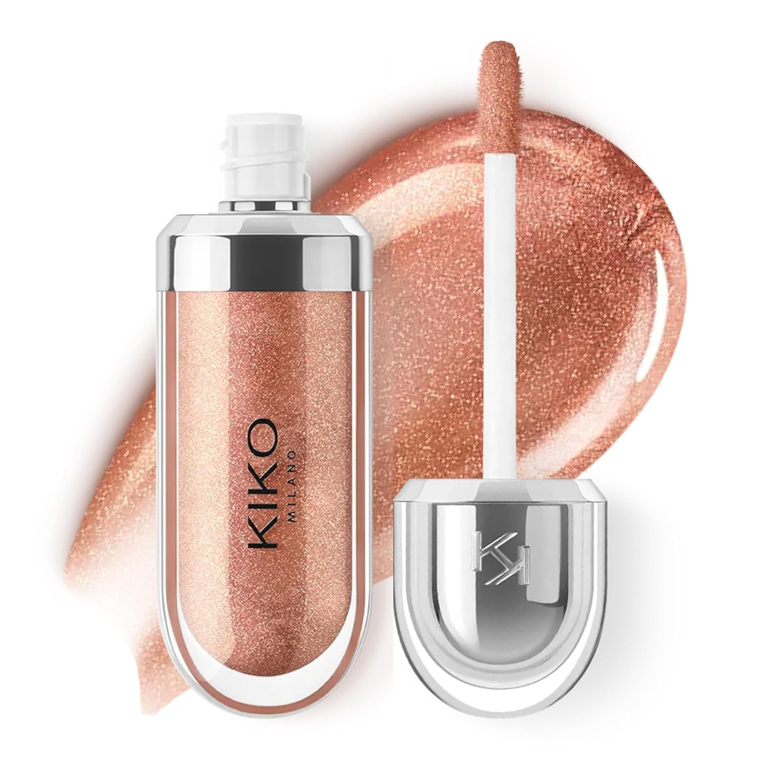 KIKO Milano 3D Hydra Lip Gloss – High Shine, Hydrating, Plumping, Non-Sticky, Moisturizing Lip Makeup Color:18 Golden Sparkle
