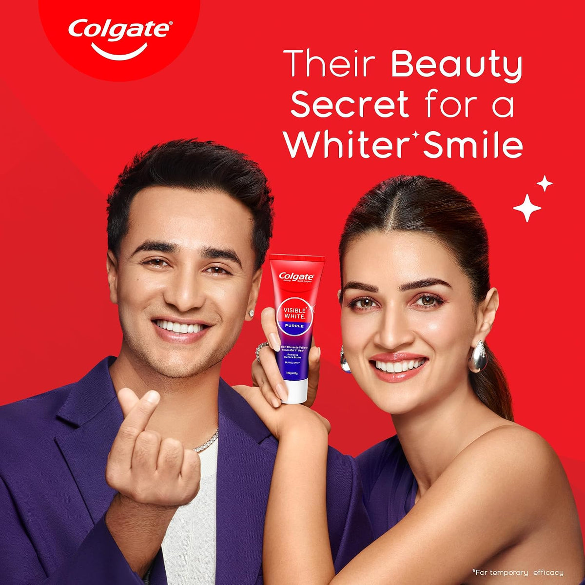 Colgate Visible White Purple Toothpaste for Teeth Whitening, Colgate Toothpaste with Fluoride, Tooth Paste Helps Remove Surface Stains, Whitens Yellow Teeth, En