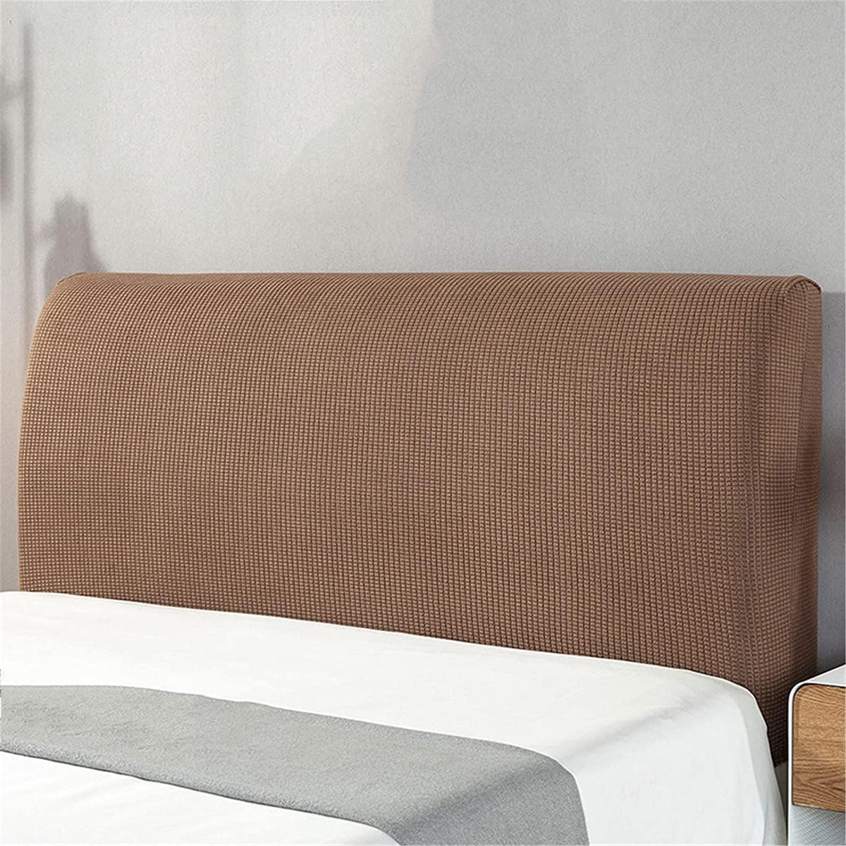 HOMETHREADS Stretchable Lycra/Velvet Headboard Cover | Soft, Dust-Proof & Wrinkle-Resistant Bed Back Protector | Fits Leather, Wooden & Fabric Bedsides | for 6f