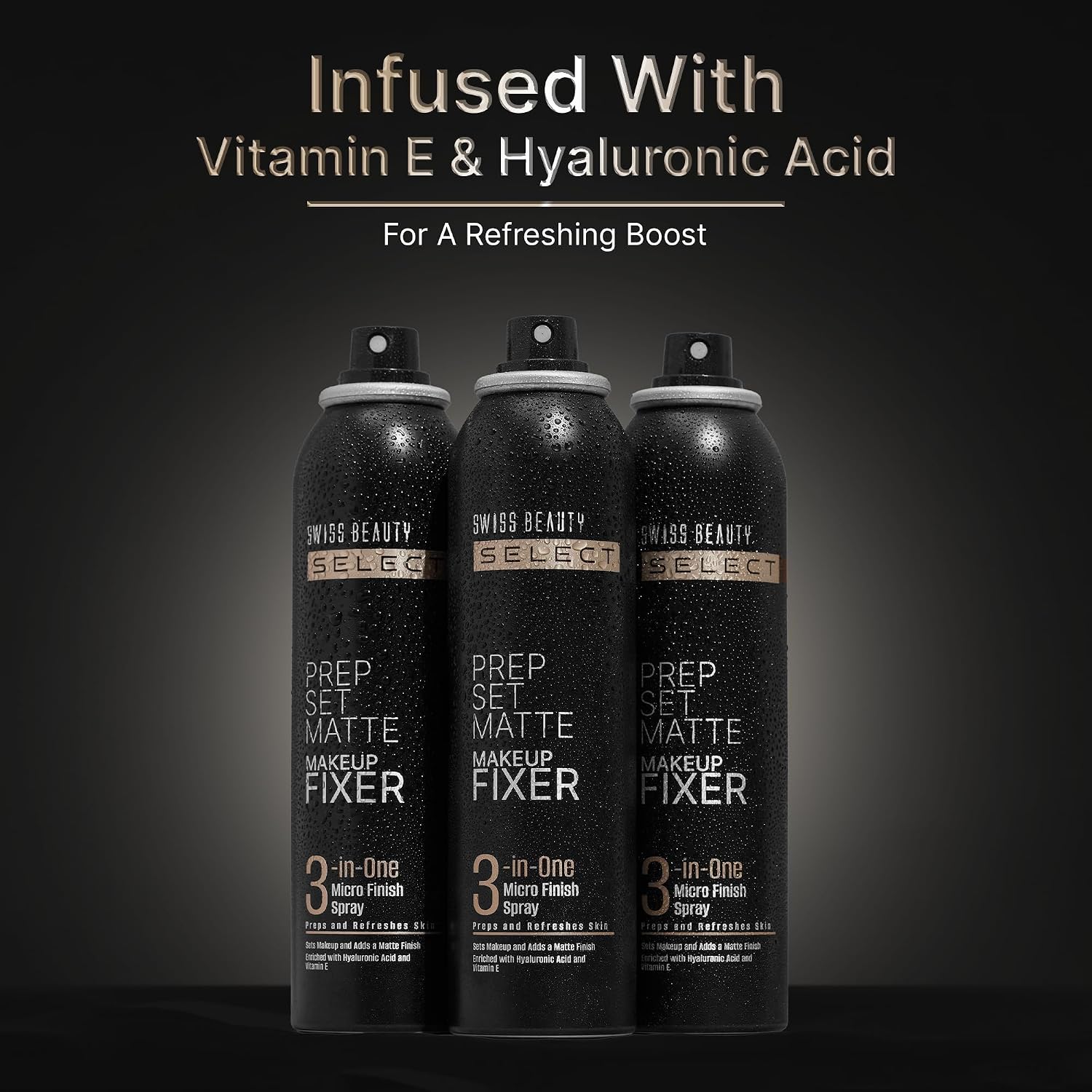 Swiss Beauty Prep Set Matte Makeup Fixer | Natural Matte Finish | With Vitamin E and Hyaluronic Acid | Long Lasting | 3-in-1 micro-fine spray | 120ml
