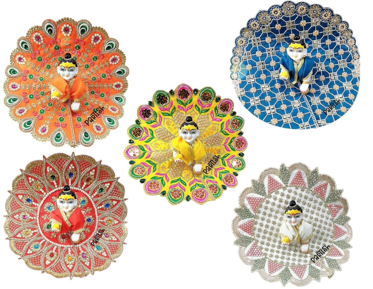 Laddu Gopal, Kanha Ji Dress (Multicolour, Size 3) Set of Five Size 3