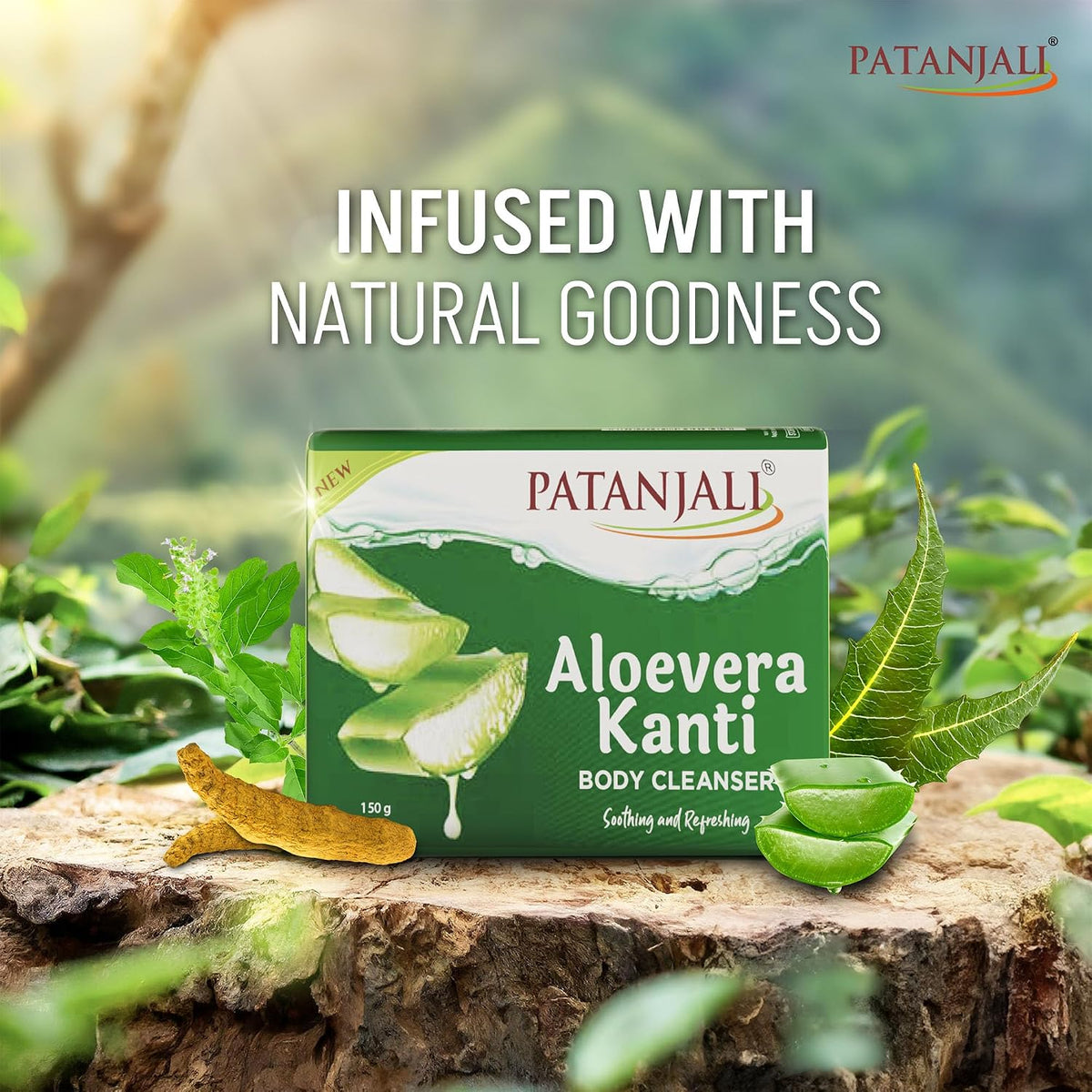 Patanjali Aloe Vera Kanti Body Cleanser Soap for Men and Women(150g, Pack of 4), Nourishing & Moisturizing, Natural Aloe Vera Soap for Soft Skin 150 g (Pack of