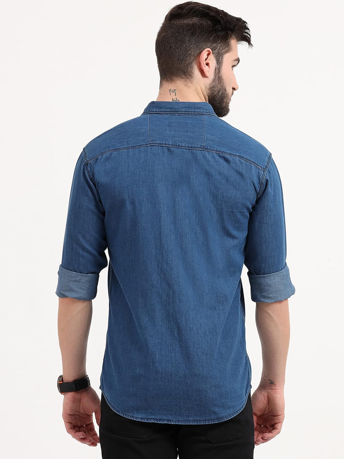 Miraan Men's Cotton Regular Fit Casual Denim Shirt (SIGDENIMM) Light Blue XL