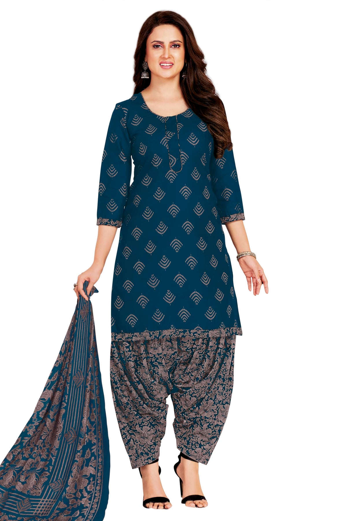 Miraan Cotton Printed Readymade Salwar Suit For Women (MIRAANSANRAN2353)