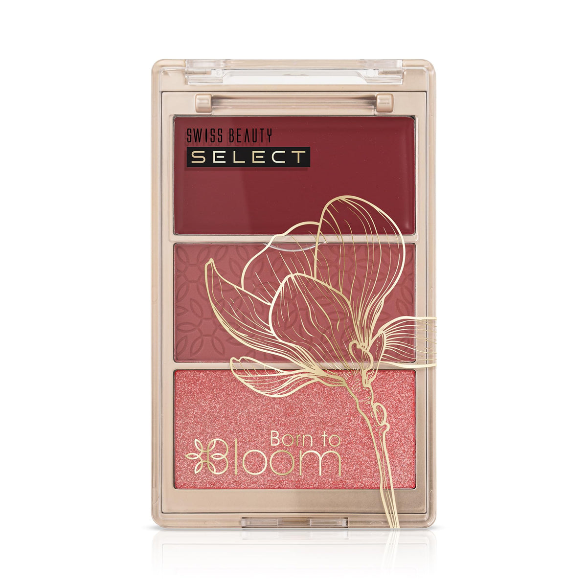 Swiss Beauty Select Born To Bloom Blush + Highlighter |3-in -1 | Cream Blush & Powder Blush | Luminous Highlighter | Blendable & Buildable | With Vitamin E (Che