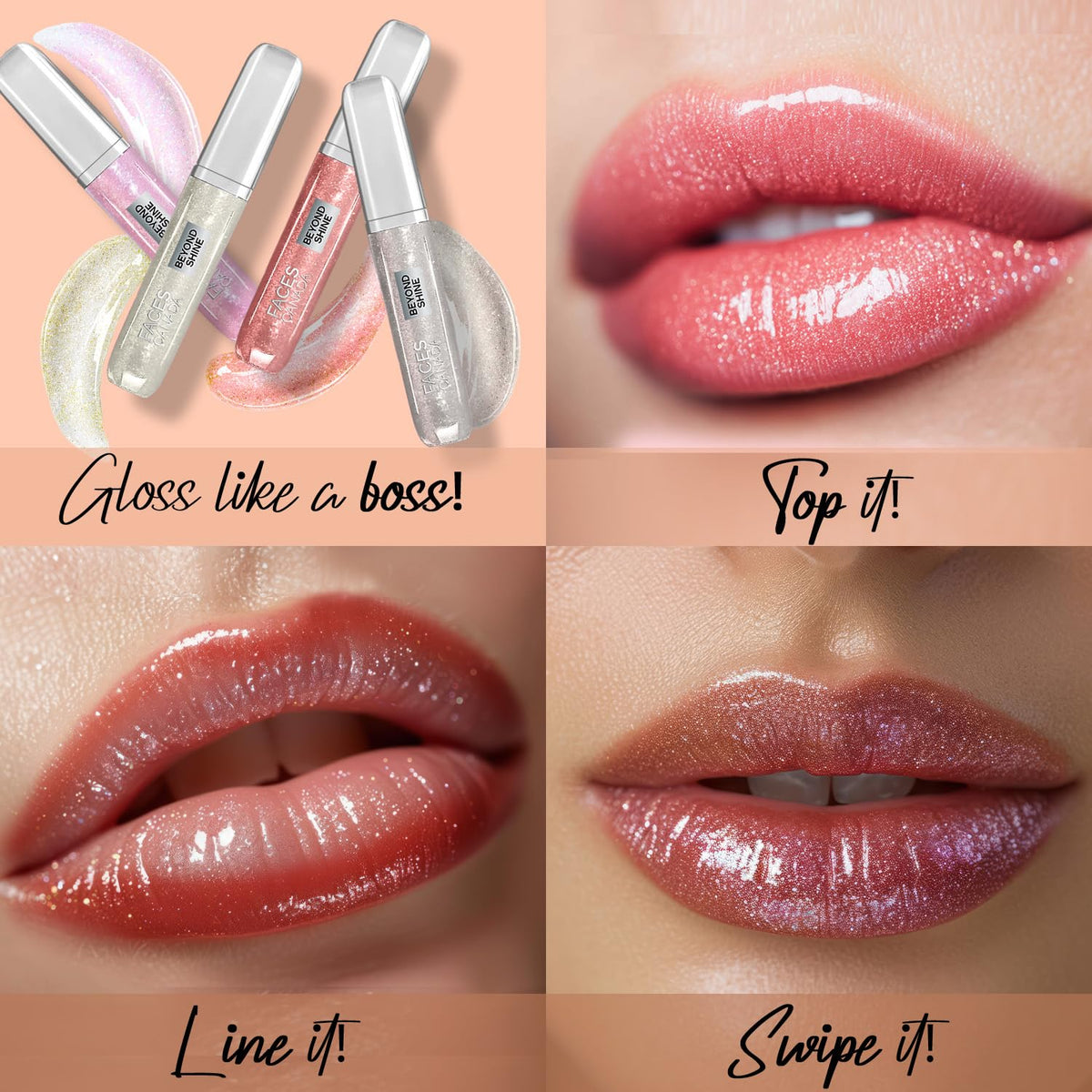 FACESCANADA Beyond Shine Lip Gloss - Baebe 03, 3.8Ml | Lightweight Non-Sticky Luxurious Texture For Glossy Lips | Instant Shine | Fuller, Supple & Plump Lips |